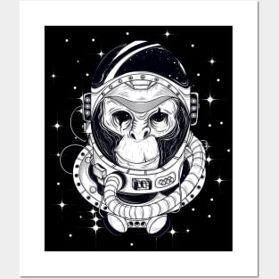 Manga Style Astronaut monkey in space suit Posters and Art